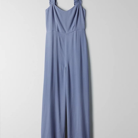 Sunday Best Flirt Ruffle Granite Blue Jumpsuit Size 6 from Aritzia - Picture 4 of 7